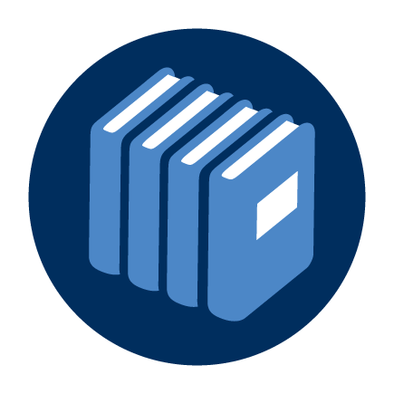 A digital illustration of four books in a row.