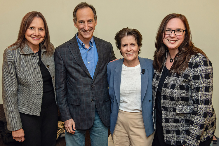 A photo of Mary Barra, Paul Resnick, Kara Swisher and Andrea Forte