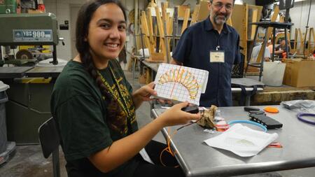 Student working with Dr. Eglash