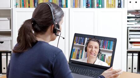 Student engaging in an online course