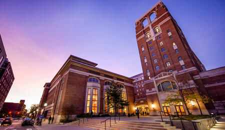 Image of North Quad at night