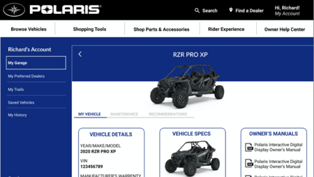 UMSI student Riley Maher worked on the capstone project with a team of students to create this web design for Polaris.