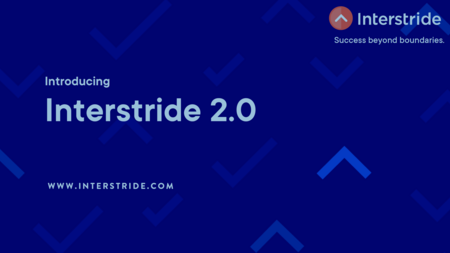 Blue graphic reading Interstride 2.0