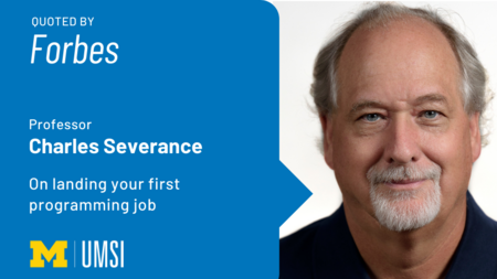 Graphic featuring a quote with headshot of Charles severance
