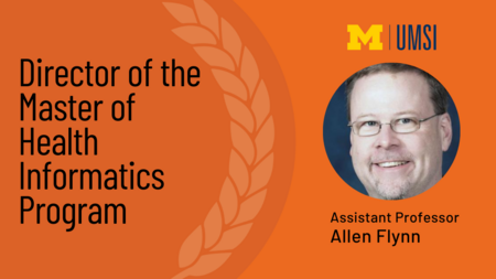 A headshot of Assistant Professor Allen Flynn. "Director of the Master of Health Informatics Program"