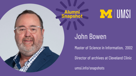 Headshot of John Bowen. Master of Science in Information, 2002. Director of Archives at Cleveland Clinic. 