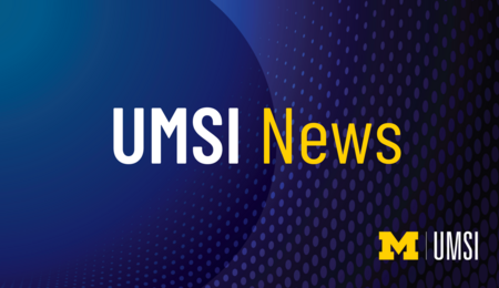"UMSI News" in front of a blue background.