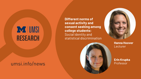 UMSI Research. Different Norms of Sexual Activity and Consent Seeking Among College Students: Social Identity and Statistical Discrimination." Hanna Hoover, Lecturer. Erin Krupka, Professor. 