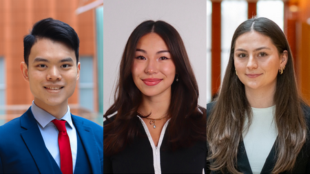 Three headshots side-by-side of Kelvin Chang, Shalin Zarboulas, and Zannah Baker