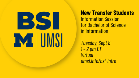 New Transfer BSI Information Session on September 8th