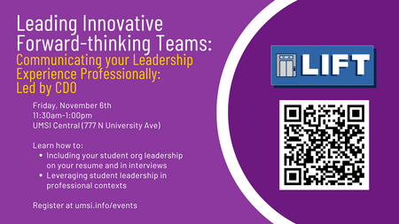LIFT: Communicating your Leadership Experience Professionally: Led by CDO