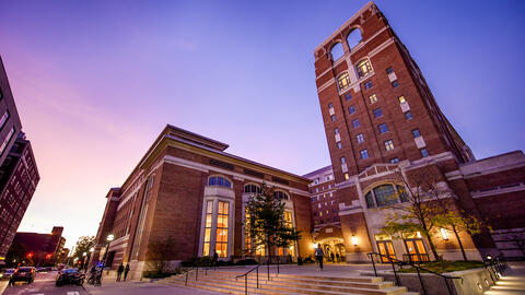 Image of North Quad at night