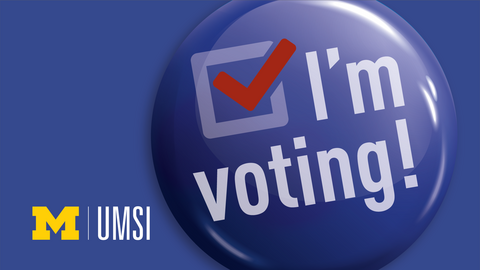 Blue button reading "I'm voting."