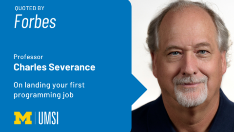 Graphic featuring a quote with headshot of Charles severance
