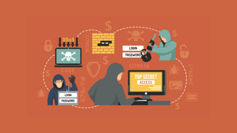 An illustration of hackers stealing login information
