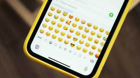 Phone screen displaying emoji options