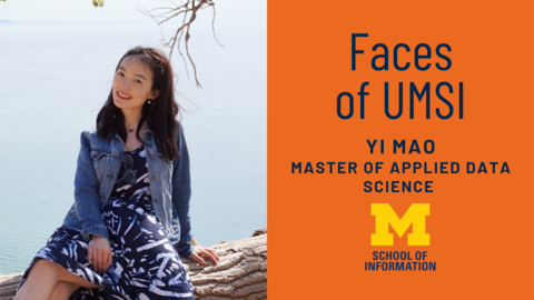 Faces of UMSI: Yi Mao. Yi Mao sitting on a tree overlooking the ocean.
