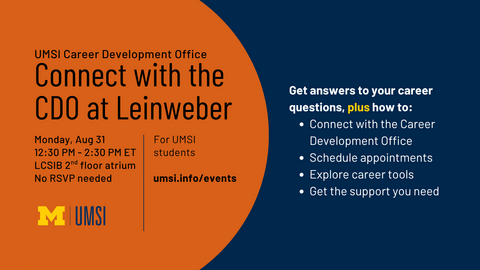 Orange and blue image with text details of the event