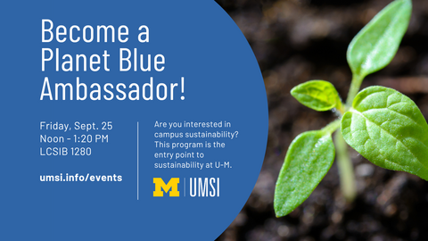 Flyer for "Become a Planet Blue Ambassador"
