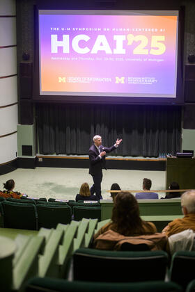 Brad Orr, U-M’s associate vice president for natural sciences and engineering, delivers opening remarks. (Photo: Jeffrey M. Smith) 