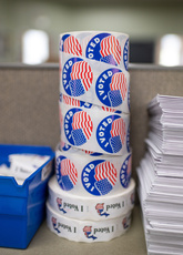 A roll of I Voted stickers